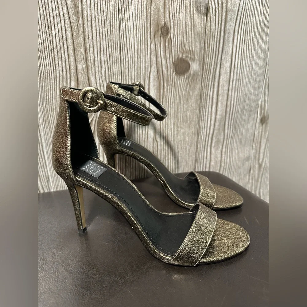 WHBM Antique Gold Strappy Sandal Sz 8